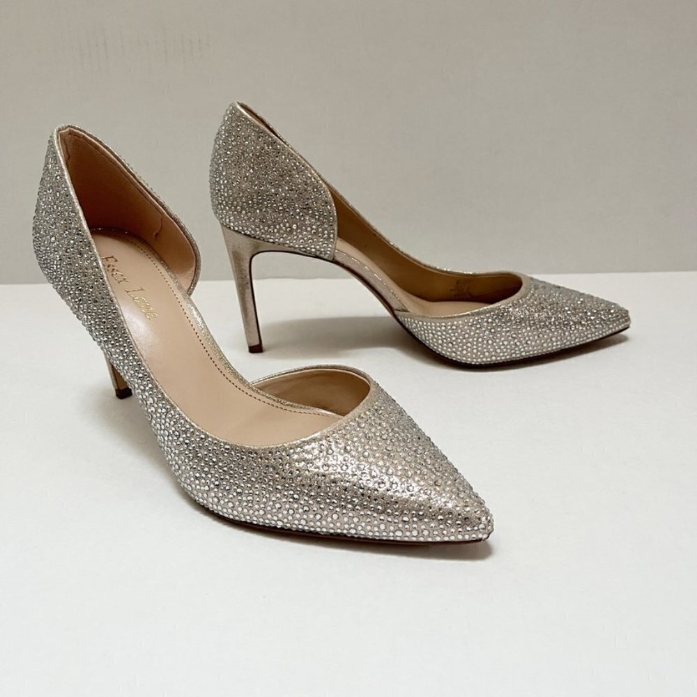 Essex Lane Women's El-Vera 2 High Heels Size 8.5M Soft Gold Shimmer Sand w/ Box - Picture 2 of 11